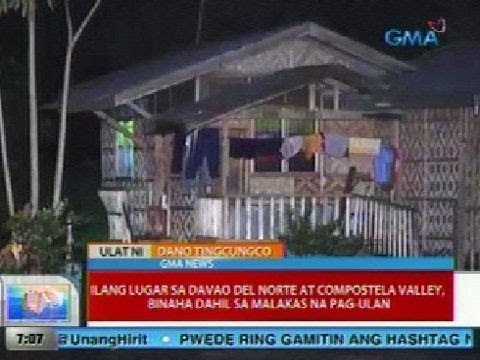UB: Ilang lugar sa Davao del Norte at ComVal, binaha dahil sa malakas na pag-ulan