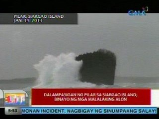 UB: Dalampasigan ng Pilar sa Siargao Island, binayo ng malalaking alon
