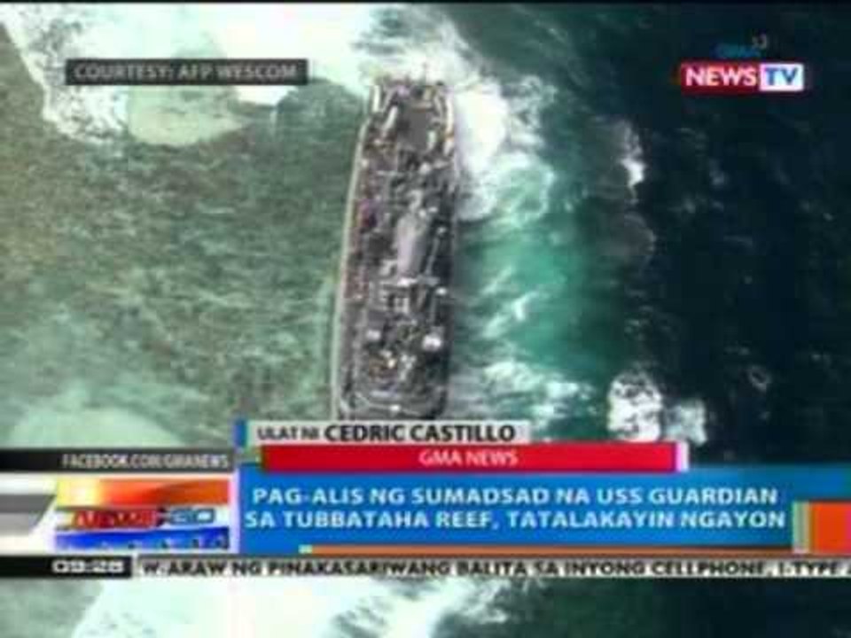 NTG: Pag-alis ng sumadsad na USS Guardian sa Tubbataha Reef, tatalakayin sa isang presscon