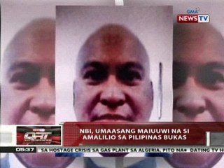 QRT: NBI, umaasang maiuuwi na si Amalilio sa Pilipinas bukas
