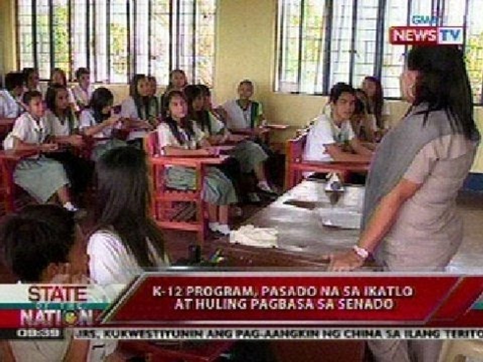 SONA: K-12 program, pasado na sa ika-3 at huling pagbasa sa Senado