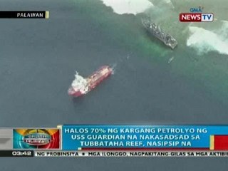BP: Halos 70 % ng kargang petrolyo ng USS Guardian sa Tubbataha Reef, nasipsip na