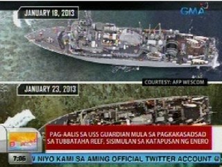 UB: Pag-aalis sa USS Guardian sa Tubbataha Reef, sisimulan sa katapusan ng Enero