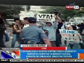 NTG: Lightning rally vs. VFA, idinaos sa harap ng US Embassy kanina