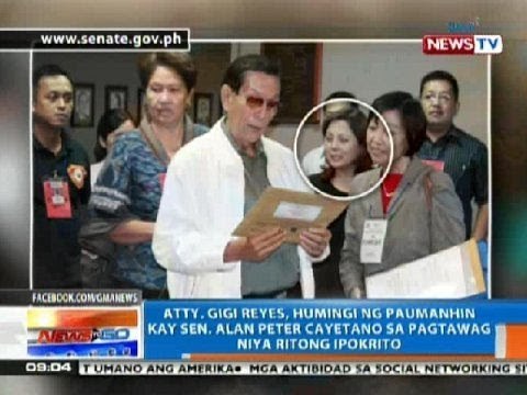 NTG: Atty. Gigi Reyes, humingi ng paumanhin kay Sen. Peter Cayetano sa pagtawag niya ritong ipokrito