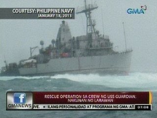 24 Oras: Rescue operation sa crew ng USS   Guardian, nakunan ng larawan