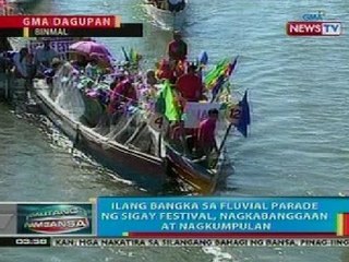 BP: Ilang bangka sa fluvial parade ng Sigay Festival sa Pangasinan, nagkaaberya