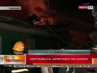 Bt: 200 pamilya sa Taguig, apektado ng sunog