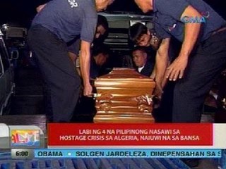UB: Labi ng 4 na Pilipinong nasawi sa hostage crisis sa Algeria, naiuwi sa bansa