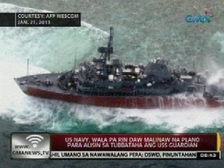 24Oras: US Navy, wala pa rin daw malinaw na plano para alisin sa Tubbataha ang USS Guardian
