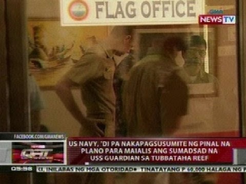 QRT: US Navy, di pa nakapagsusumite ng pinal na plano para maalis ang USS Guardian sa Tubbataha Reef