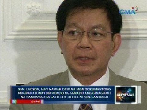 Lacson, may hawak daw na dokumentong na pondo ng Senado ang pambayad sa office ni Santiago