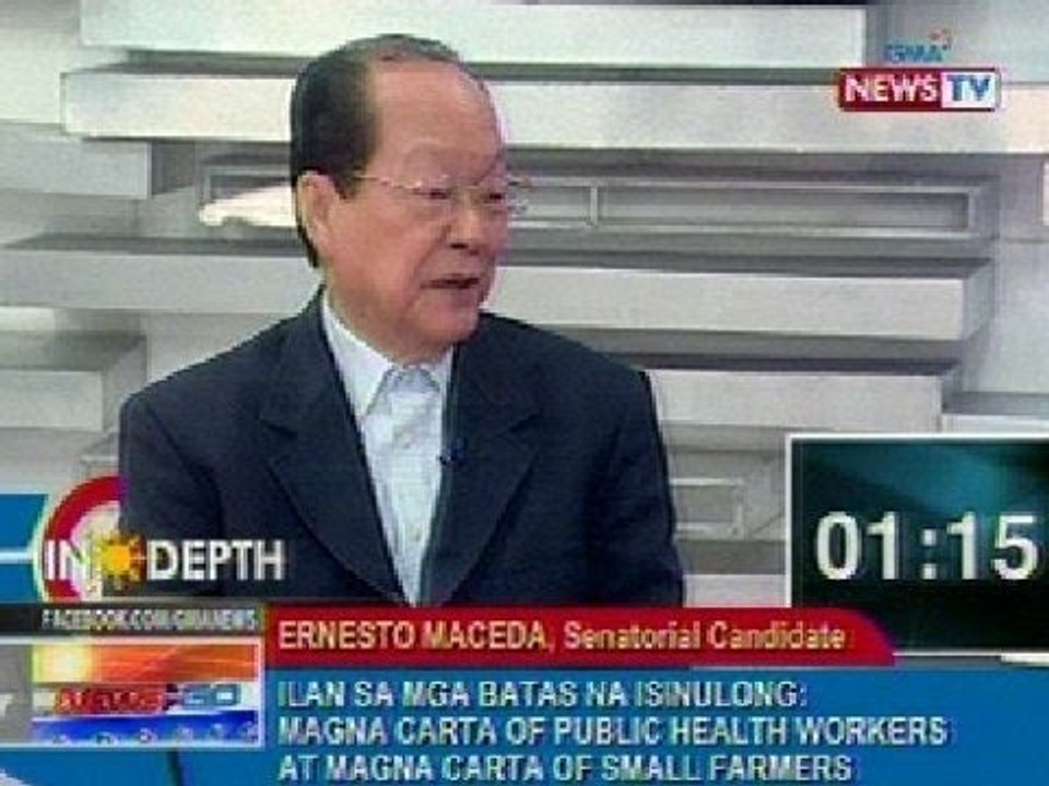 NTG: News to Go In Depth: Ernesto Maceda, senatorial candidate