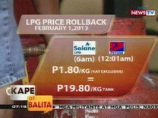 KB: LPG price rollback, ipinatupad ng ilang kumpanya