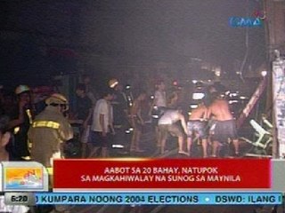 UB: Aabot sa 20 bahay, natupok sa magkahiwalay na sunog sa Maynila
