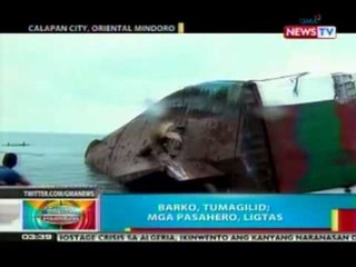 BP: Barko, tumagilid sa Calapan Pier; mga pasahero, ligtas