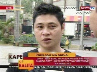 KB: Dapat nga bang makasuhan ng libel ang magpo-post, like o retweet ng 'offensive' na mensahe?