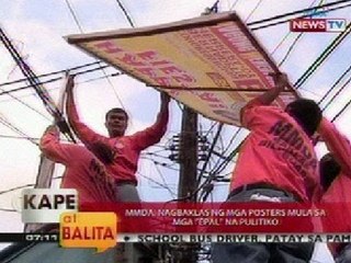 KB: MMDA, nagbaklas ng mga posters mula sa mga 'Epal' na pulitiko