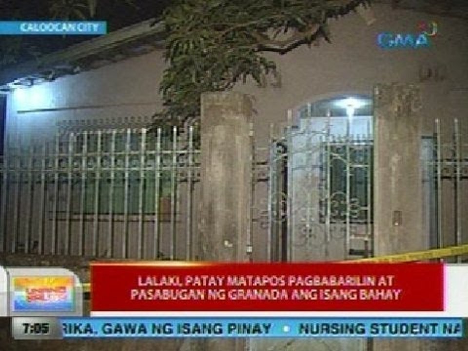 UB: Lalaki, patay matapos pagbabarilin at pasabugan ng granada ang isang bahay sa Caloocan