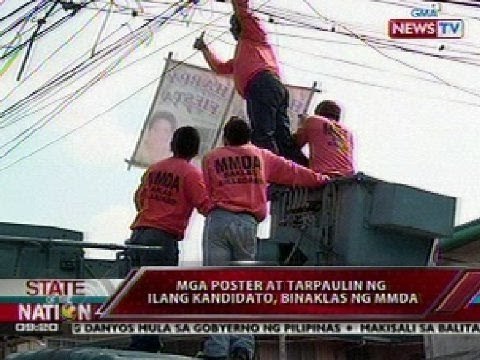 SONA: Mga poster at tarpaulin ng ilang kandidato, binaklas ng MMDA