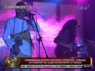24 Oras: Panawagan kontra-political dynasties, idinaan sa concert ng ilang estudyante at banda