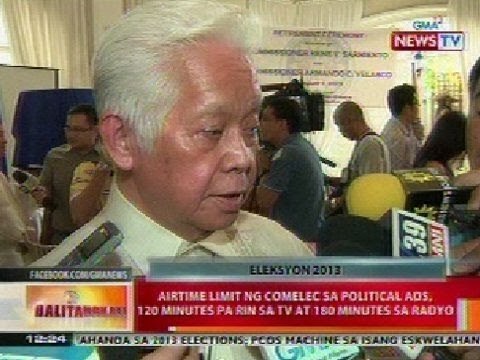 BT: Airtime limit ng Comelec sa political ads, 120 minutes pa rin sa TV at 180 minutes sa radyo