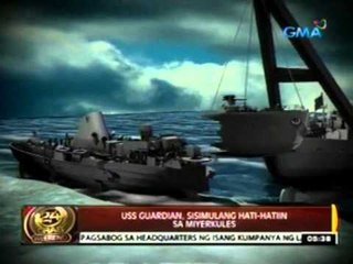 24 Oras: Crane ship na mag-aalis sa USS Guardian sa Tubbataha Reef, inaasahang darating bukas