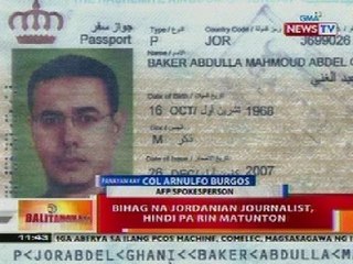 BT: Bihag na Jordanian journalist, hindi pa rin matunton