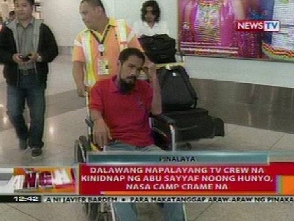 BT: 2 napalayang TV crew ng Abu Sayyaf, nasa Camp Crame na