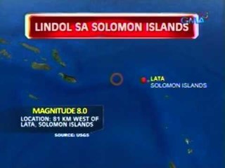 Saksi: 5 patay sa magnitude 8 na lindol sa Solomon Islands