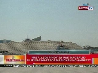 BT: Nasa 2,500 pinoy sa UAE, nagbalik-Pilipinas nang mabigyan ng amnesty