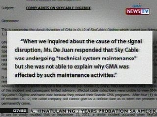 KB: GMA, naghain ng reklamo sa NTC kaugnay ng problema sa Sky Cable