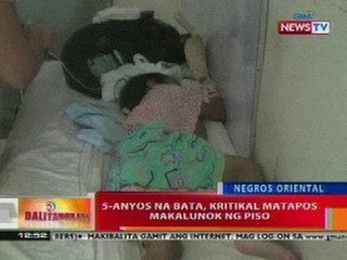 BT: Bata sa Negros Oriental, kritikal nang makalunok ng piso