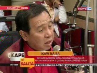 KB: Richard Gordon, wala na raw isyu kung ka-alyansa man niya si dating Pangulong Estrada