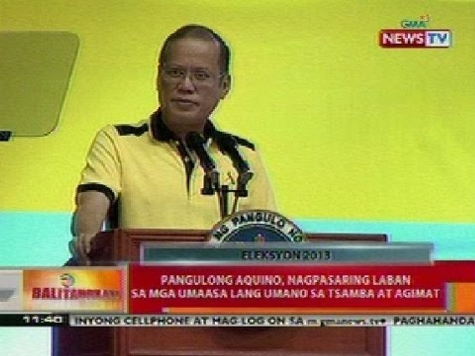 BT: PNoy, nagpasaring vs sa mga umaasa lang sa tsamba at agimat