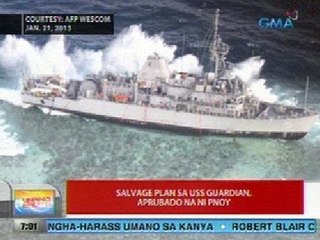 UB: Salvage plan sa USS Guardian, aprubado na ni PNoy