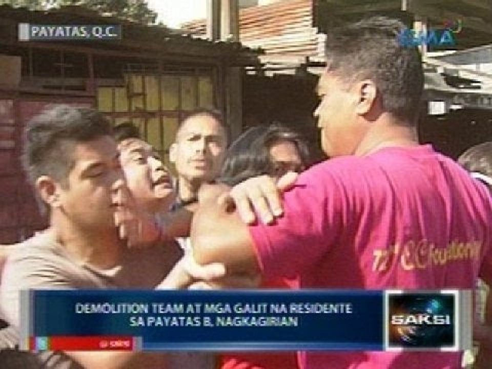 Demolisyon sa Brgy. Payatas B, nauwi sa gulo; mga residente, iginiit na iligal ang demolisyon