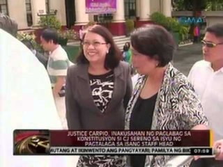 24 Oras: Justice Carpio, inakusahan ng paglabag sa Konstitusyon si CJ Sereno
