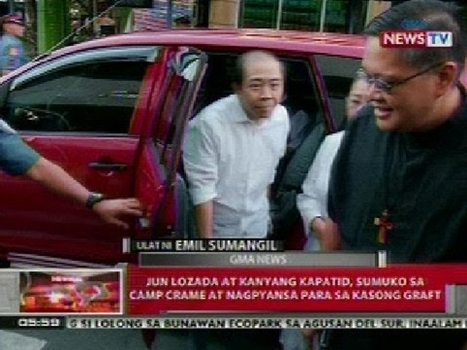 QRT: Jun Lozada at kapatid, sumuko sa Camp Crame at nagpiyansa para sa kasong graft