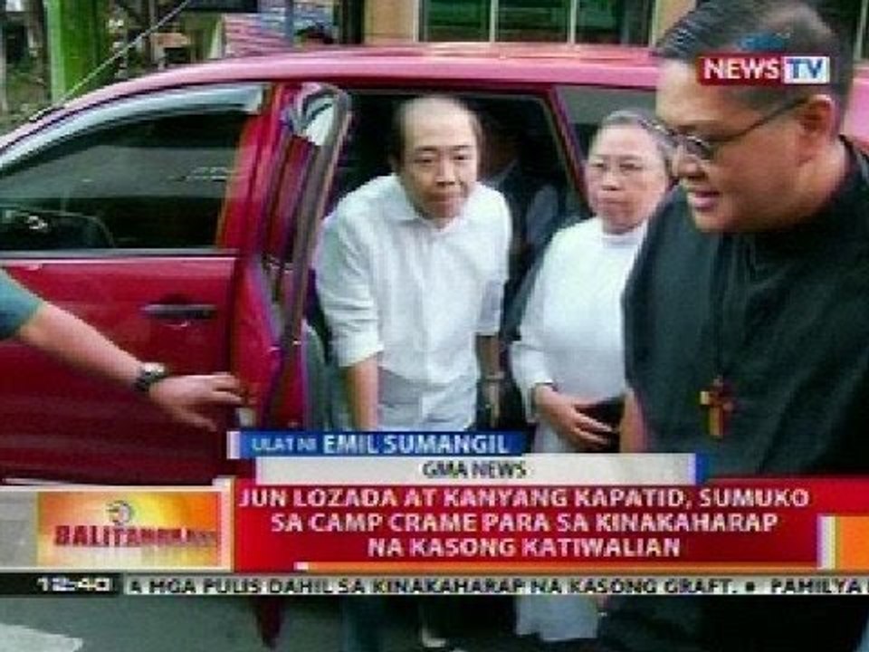 BT: Jun Lozada at kapatid, sumuko sa Camp Crame para sa kinakaharap na kasong katiwalian
