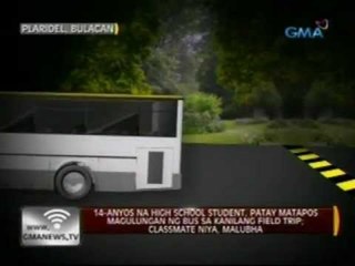 24 Oras: 14-anyos na high school student, patay matapos magulungan ng bus sa kanilang field trip