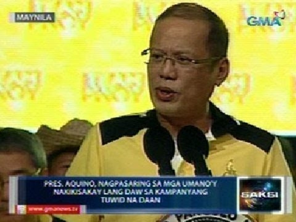Saksi: Mga nakikisakay lang daw sa kampanyang tuwid na daan, pinasaringan ni PNoy