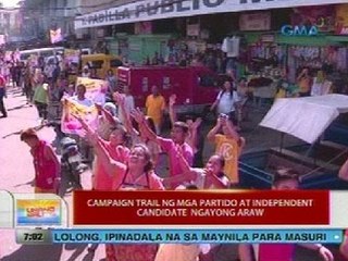 UB: Campaign trail ng mga partido at independent candidate ngayong araw