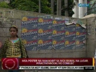 24Oras: Mga poster na nakakabit sa mga bawal na lugar, ipinatatanggal ng Comelec