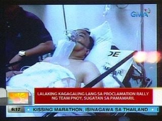 UB: Lalaking kakagaling lang sa proclamation rally ng Team PNoy, sugatan sa pamamaril