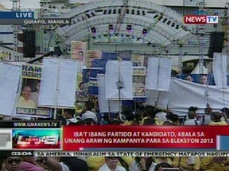 NTL: Iba't ibang partido at kandidato, abala sa unang araw ng kampanya para sa Eleksyon 2013