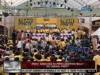 24Oras: PNoy, nanguna sa proclamation rally ng LP sa Maynila