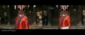 Power Rangers Super Samurai Lauren Shiba First Appearance Split Screen (PR and Sentai version)