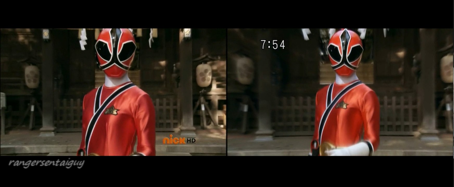 Power Rangers Super Samurai Lauren Shiba First Appearance Split Screen (PR and Sentai version)