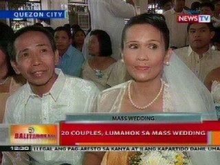 BT: 20 couples, lumahok sa mass wedding sa QC